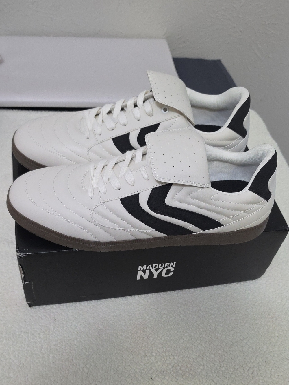 Madden NYC White & Black Men's Low-Top Sneakers